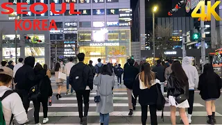 【4K】🇰🇷  SATURDAY NIGHT, Walking in Gangnam streets - Walking Tour SEOUL KOREA 2022