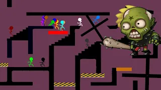 Stickman Maze Survival Game - The Zombie - Algodoo Stickman - Colour Stickmen Survival Race