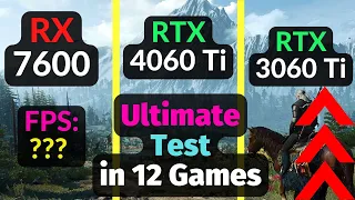 RX 7600 vs RTX 4060 Ti vs RTX 3060 Ti TEST in 12 GAMES / DLSS 2 vs 3 vs FSR / 1080p 1440p 4K