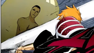 Yhwach control Ichigo quincy blood to slice up the Soul king Reio (Manga). [SFX]