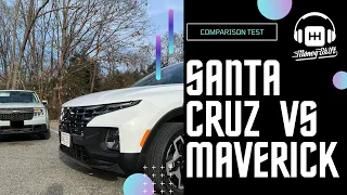 2022 Ford Maverick vs Hyundai Santa Cruz Comparison: Mini Trucks are BACK. SIZE TEST