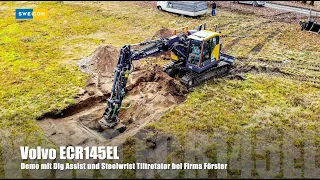 Volvo ECR145EL... Demoeinsatz mit Dig Assist und Steelwrist Tiltrotator.