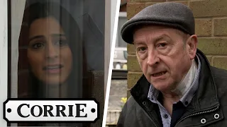 Alya and Ryan Lock Geoff Out Of Yasmeen's House | Coronation Street