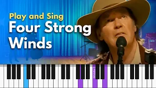 'Four Strong Winds' Easy Sing-Along Piano Tutorial