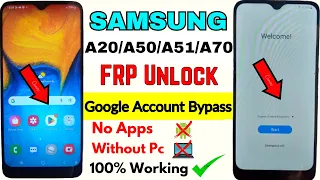 A20/A50/A51/A70/ Samsung Galaxy FRP Bypass || Google Account Remove Without Pc New method 2023