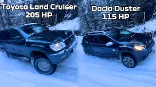 Toyota Land Cruiser 4.2 VS Dacia Duster 4x4 Snow Offroad