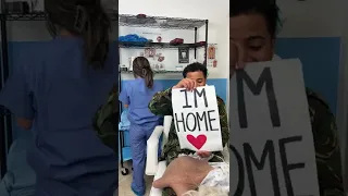 Military husband surprises wife at work after 2 years! #Shorts