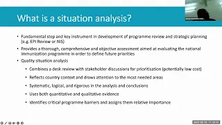 Guide pour la réalisation d'une analyse de situation des performances des programmes de vaccination