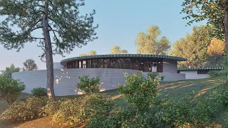 Frank Lloyd Wright -House for Mr&Mrs.Calvin W.Stillman-Cornwall-on-the-Hudson, New York-1957-Unbuilt