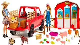 Barbie Sweet Orchard Farm Animal + Truck Sets - Review Video