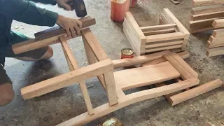Woodworking Skills Extremely Smart Of Carpenter - Building Dining Chair Fastest And Most Beautiful
