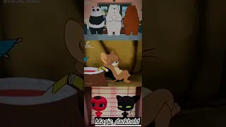 #tiktok - pandas and tom & jerry and miraculous anime edit) (hey ladies drop it down