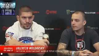 Valentin Moldavsky with "The Man In The Cage Podcast" -  Bellator 261 Media Day