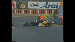 1991 F1 Japanese GP-FP1 - Pierluigi Martini crash