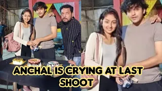 pravisht and anchal become emotional 😢  ll last day shoot of barrister babu 😭 farewell 😢 💔