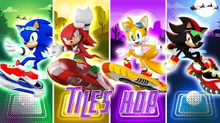Sonic Prime TILES HOP EDM RUSH  Sonic vs Shadow vs Knuckles vs Tails Play together tiles hop