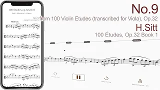 No.9 from 100 Violin Etudes (transcribed for Viola), Op.32 | H.Sitt【 Viola Sheet Music 】