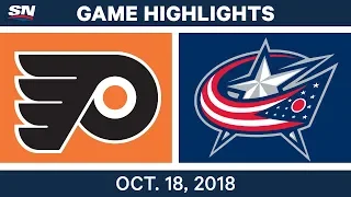 NHL Highlights | Flyers vs. Blue Jackets - Oct. 18, 2018
