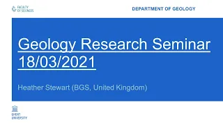 Geology Research Seminar 20210318