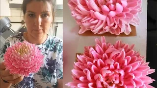 💠🌿🌸Шаровидная игольчатая хризантема из зефира💕🍇Spherical needle chrysanthemum🍃 от Карины Загоскиной