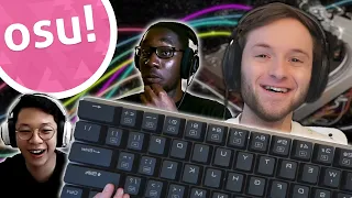 I Played osu! with the World's Largest Keyboard ft. Glarses & Squashy Boy