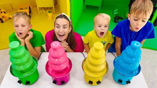 블라드와 니키 4색 플레이하우스 챌린지와 아이들을 위한 더 재미있는 이야기