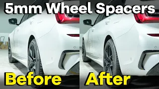 BMW 5mm Spacers for Aftermarket Rims Before and After | BONOSS Wheel Spacers Review (bloxsport)