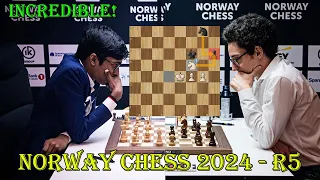 INCREDIBLE KID!! Praggnanandhaa vs Fabiano Caruana || Norway Chess 2024 - R5