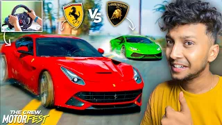 FASTEST LAMBORGHINI VS FERRARI DRAG RACE! 😱 The Crew Motorfest | LOGITECH G29 | Part 2