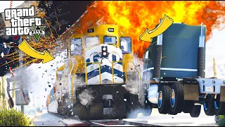 GTA 5 Mods (TRAIN WRECK AT 200MPH!) 😲 GTA V Crash Compilation