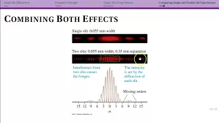 Comparing Single and Double Slit Experiments (33.4)