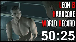 Resident Evil 2 Remake - Leon B Hardcore Speedrun World Record - 50:25