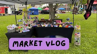 Crochet amigurumi market on a rainy day! | Market Vlog, what sold and how much money I made