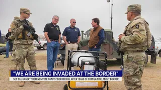 Sen. Hagerty reacts after trip to southern border, Nashville Nazi march