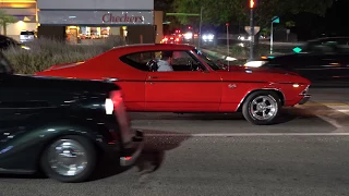 🇺🇸 Cammed 454 Big Block Chevy 1968 Chevelle Malibu SS Exhaust Cutouts Leaving Muscle Car Show [4K]