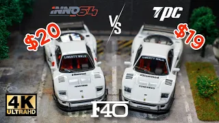 INNO64 VS TPC 1:64 ‐ LBWK Ferrari F40 Tokyo Auto Salon 2023 White l Cinema Shot 4K - Die-cast