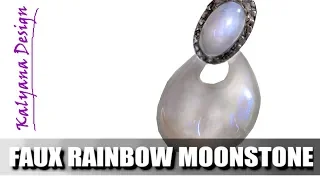 Faux rainbow moonstone tutorial & 13k subscribers giveaway - 606