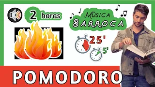 🍅Técnica POMODORO con Música CLÁSICA Barroca [Pomodoro TIMER Classical Music] Funciona! (4x25/5) ✅📚🚀