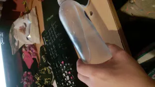 Wave like effect on cooled Glaceau Smart water bottle.