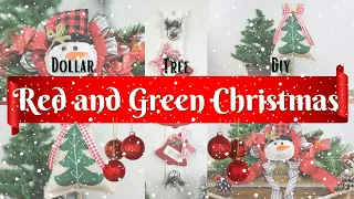 Traditional Red and Green Christmas Home Decor | Dollar Tree DIY | Easy High End Christmas Crafts