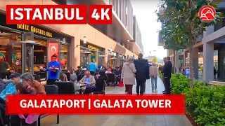 Istanbul 2023 Galataport - Galata Tower Walking Tour|4k 60fps