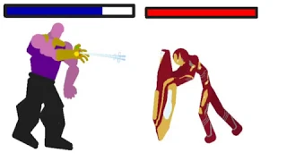 Iron man vs Thanos with healthbars stick nodes animation