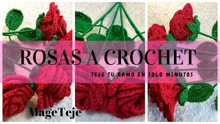 Cómo tejer nuevo patrón de ROSAS A CROCHET_ Paso a paso para realizar una rosa en solo minutos 😉