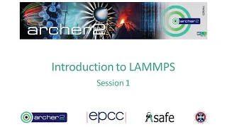 ARCHER2 Introduction to LAMMPS  Session 1