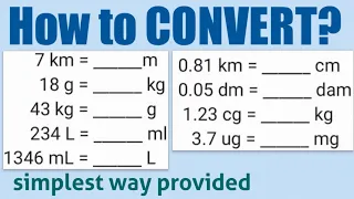 CONVERSION of Units of Measurements