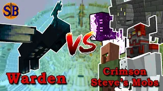 Warden vs Crimson Steve's more Mobs | Minecraft mob battle