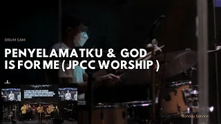 Penyelamatku // Flowing //  God is for Me // JPCC Worship (Sunday Service Drum Cam) by Candra Harefa
