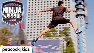 Underdog "Guat Ninja" Conquers His First Course Run | AMERICAN NINJA WARRIOR JUNIOR