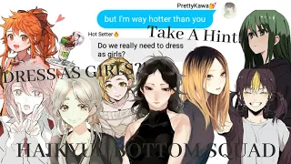 Haikyuu Bottom Squad || Haikyuu Texts || Dress as Girls?! (Haikyuu Lyric Prank)