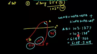 Navigation _ To obtain GC distance, initial and final course